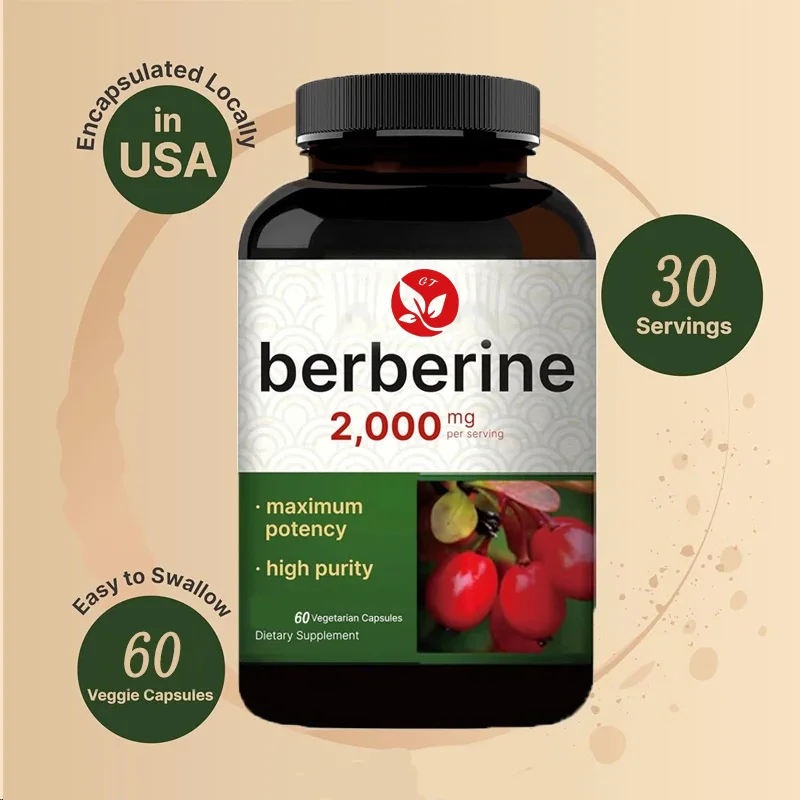Berberine Hcl Capsule - Berberine Supplement 60 Vegetarian Capsules, 97%