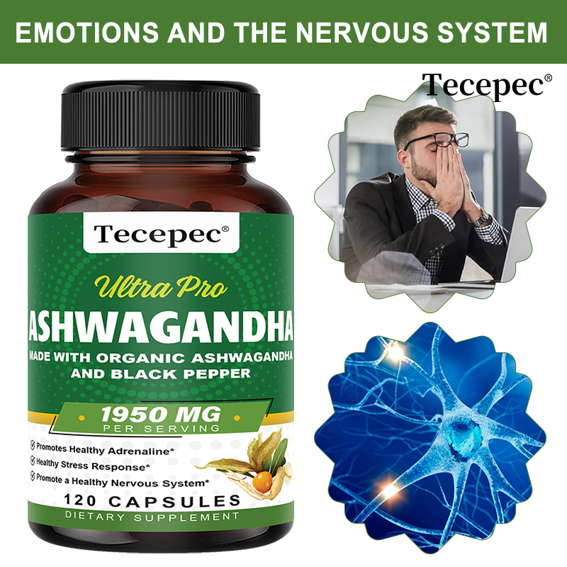 Ashwagandha Extract Root - Organic Ashwagandha Root Extract Capsules 1950mg,
