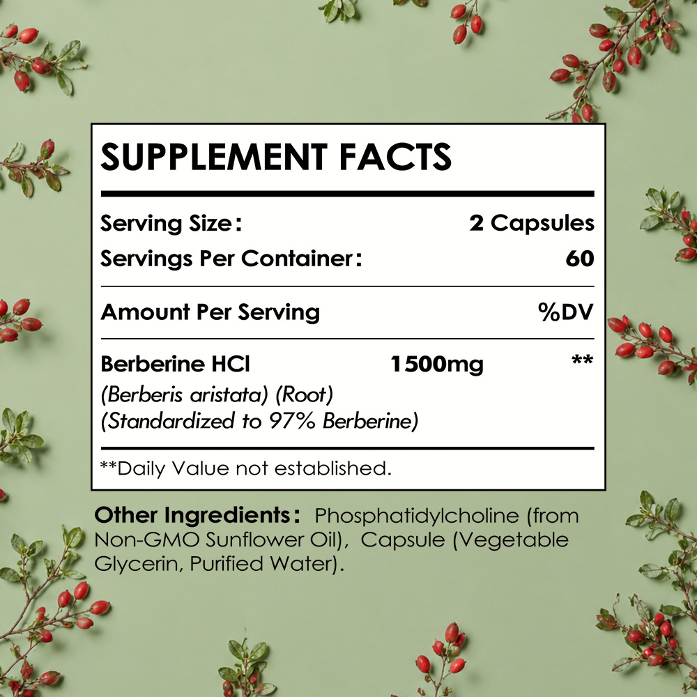 Liposomal Berberine HCL - 1500 - Berberine Hcl Capsule 评论和价格