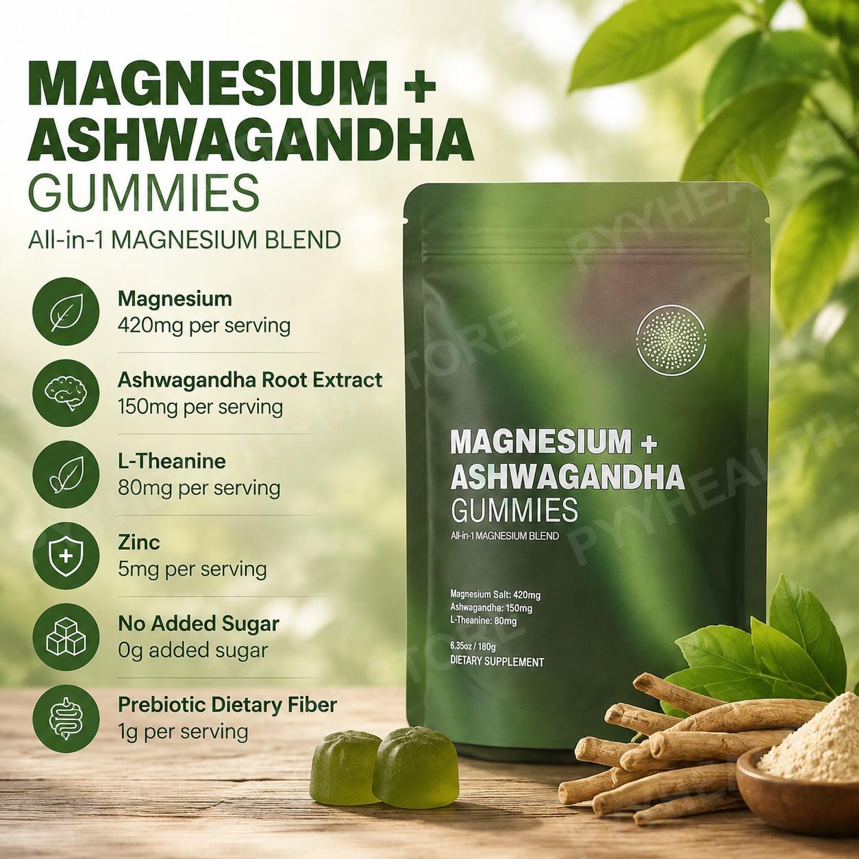 Magnesium + Ashwagandha Gummie - Ashwagandha Extract Root 评论和价格