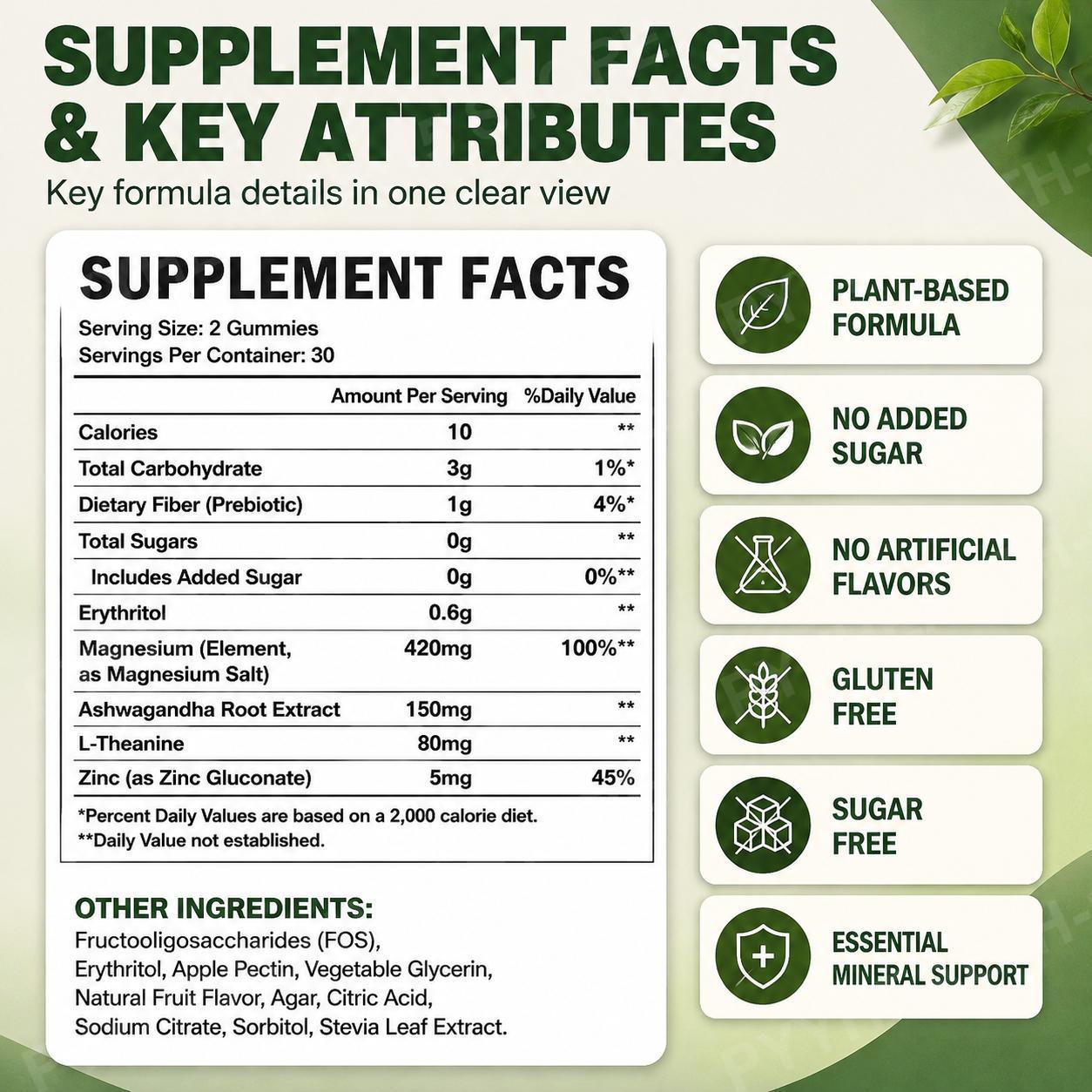 Magnesium + Ashwagandha Gummie - Ashwagandha Extract Root 评论和价格