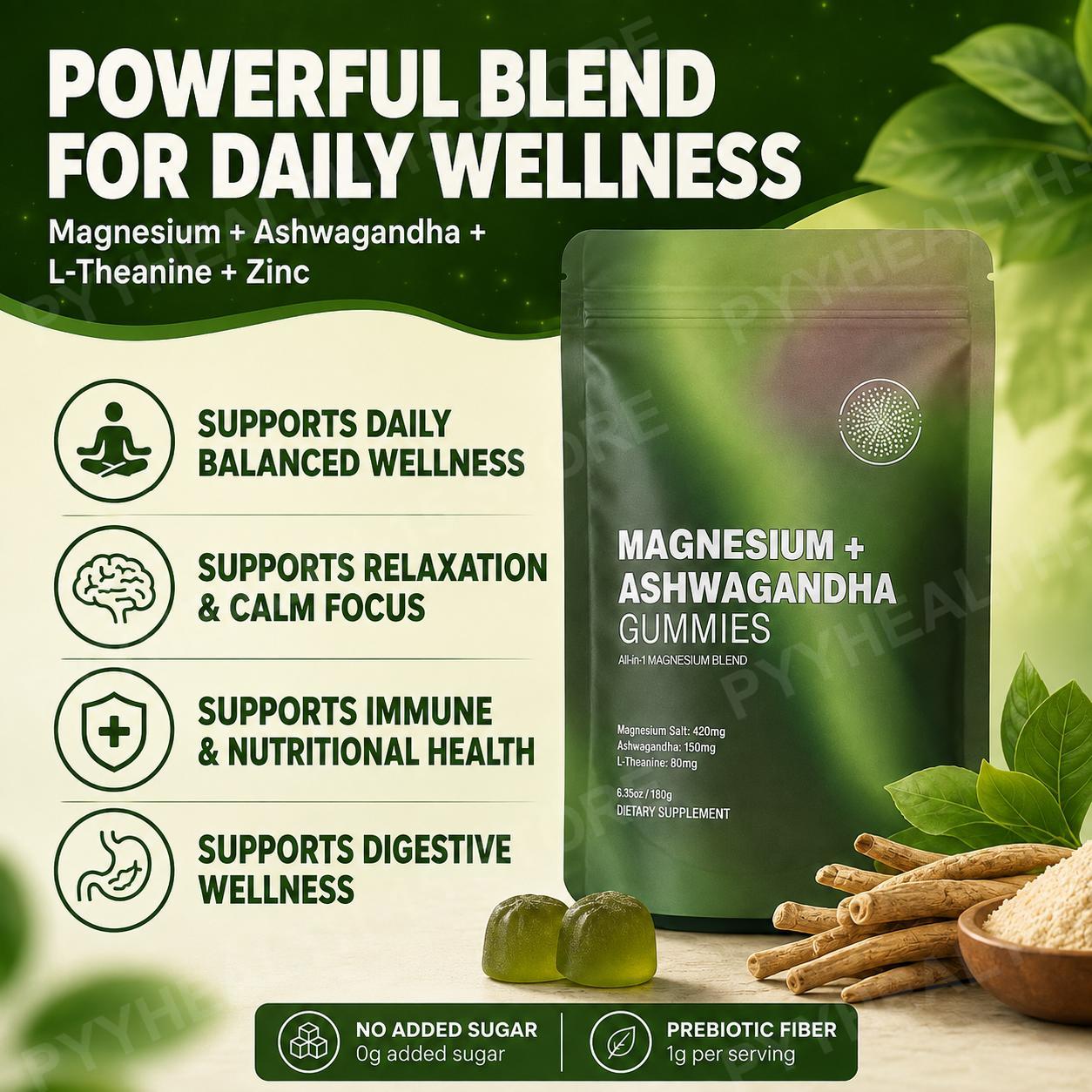 Magnesium + Ashwagandha Gummie - Ashwagandha Extract Root 评论和价格